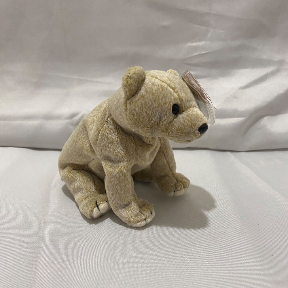 Ty Beanie Baby Almond the Bear 1999 Tan Bean Bag Plush Collectible Vintage - Picture 2 of 9